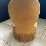 Pouf crapaud velours jaune d’or