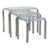 Ensemble de 3 tables gigognes en chrome