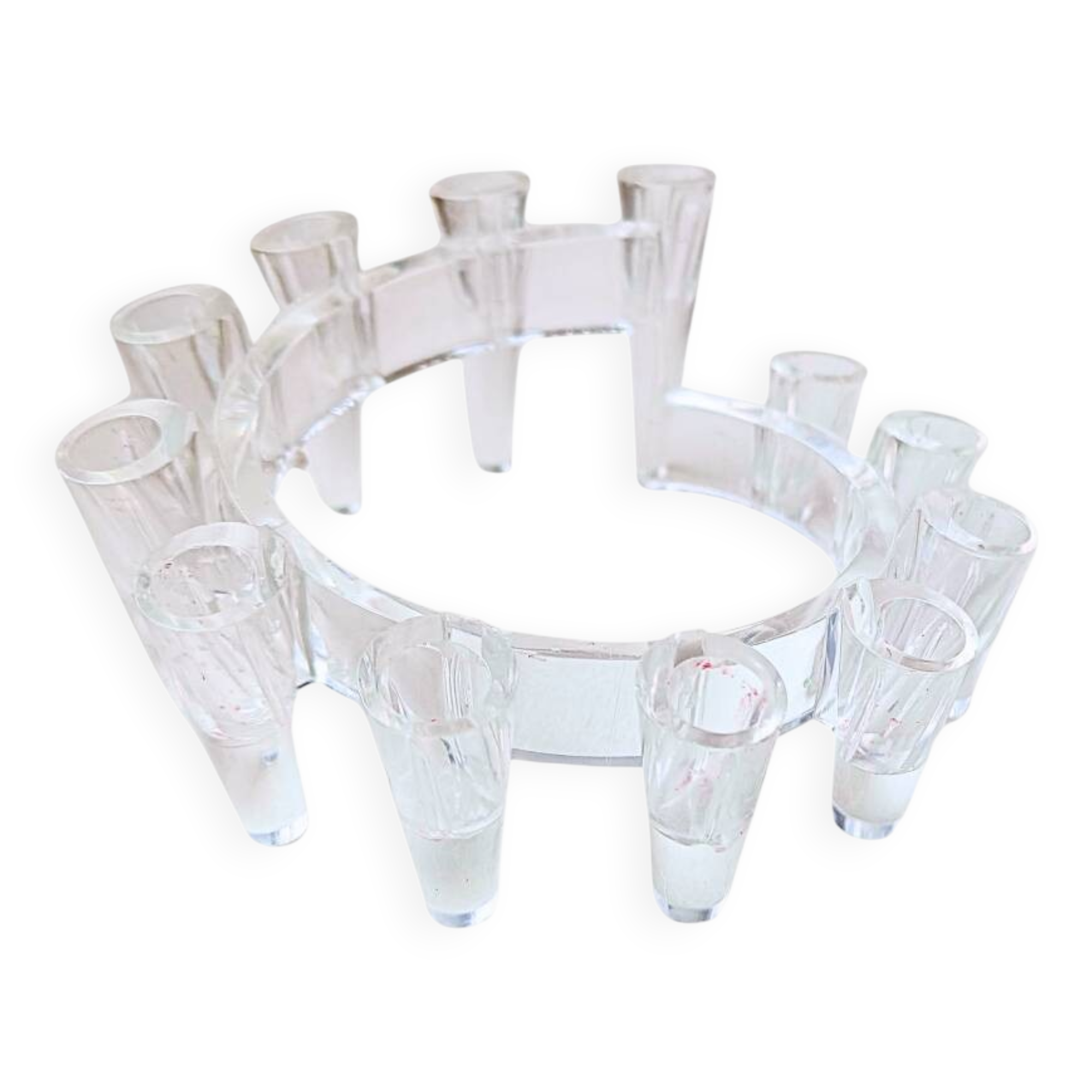 Bougeoir design vintage en plastique transparent