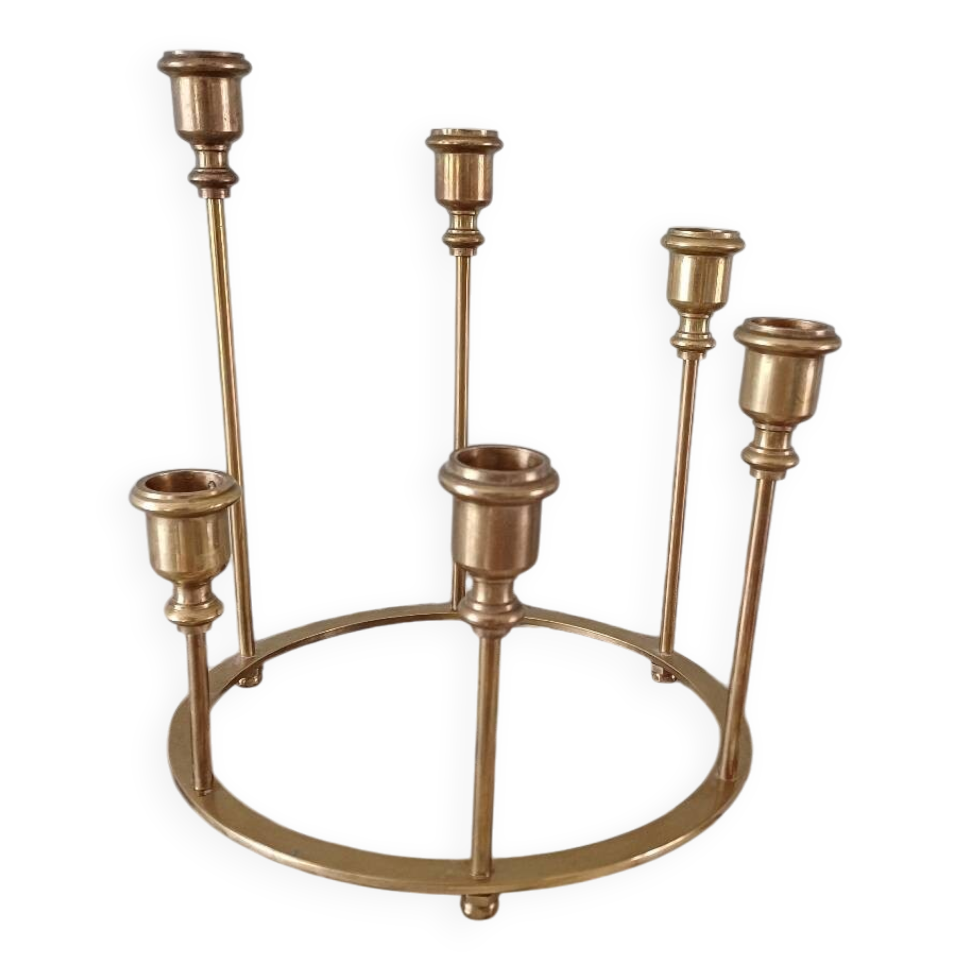 Brass ring candlestick