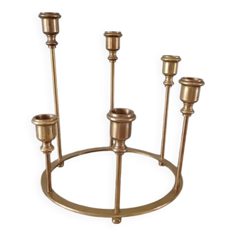 Brass ring candlestick