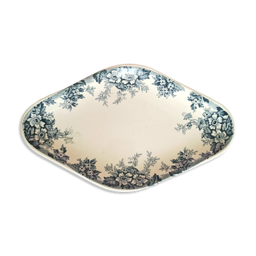 Old butter dish or butter tray in ironstone pottery.