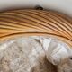 Vintage Twister mirror in spiral rattan with bevelled glass by Alberich, Spain, 1970s.