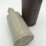 Duo of small stoneware bottles