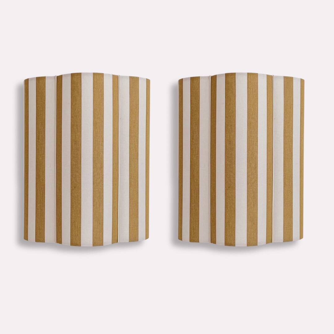 Striped fabric wall lights