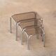 Tables basses encastrables vintage chrome et verre 1970