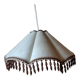 Suspension tissu perle bois