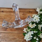 Daum 3-branched crystal candle holder