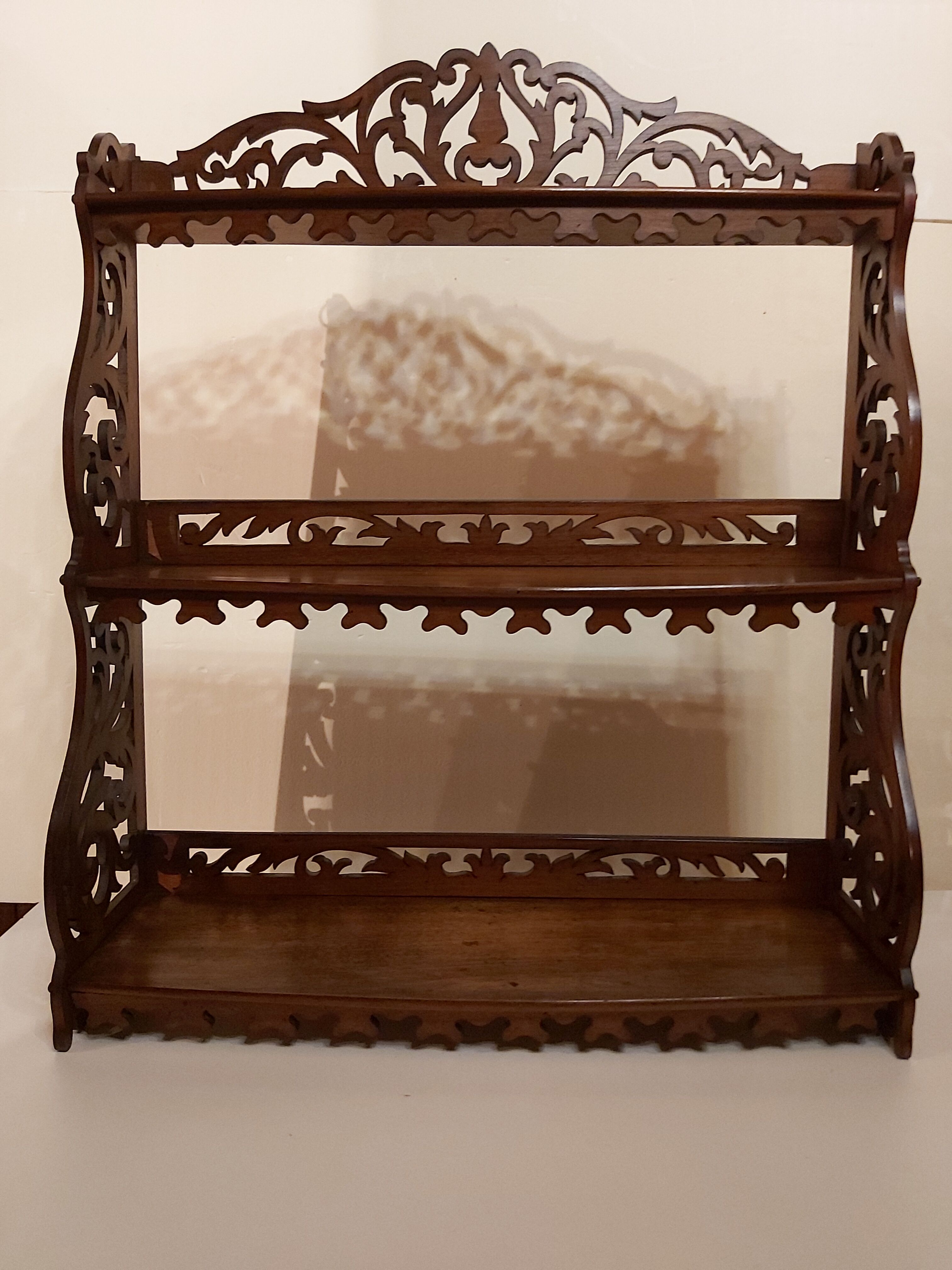 Openwork wall shelf walnut nineteenth