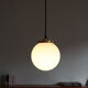Suspension globe old ball lampshade opaline glass white vintage luminaire school 1950