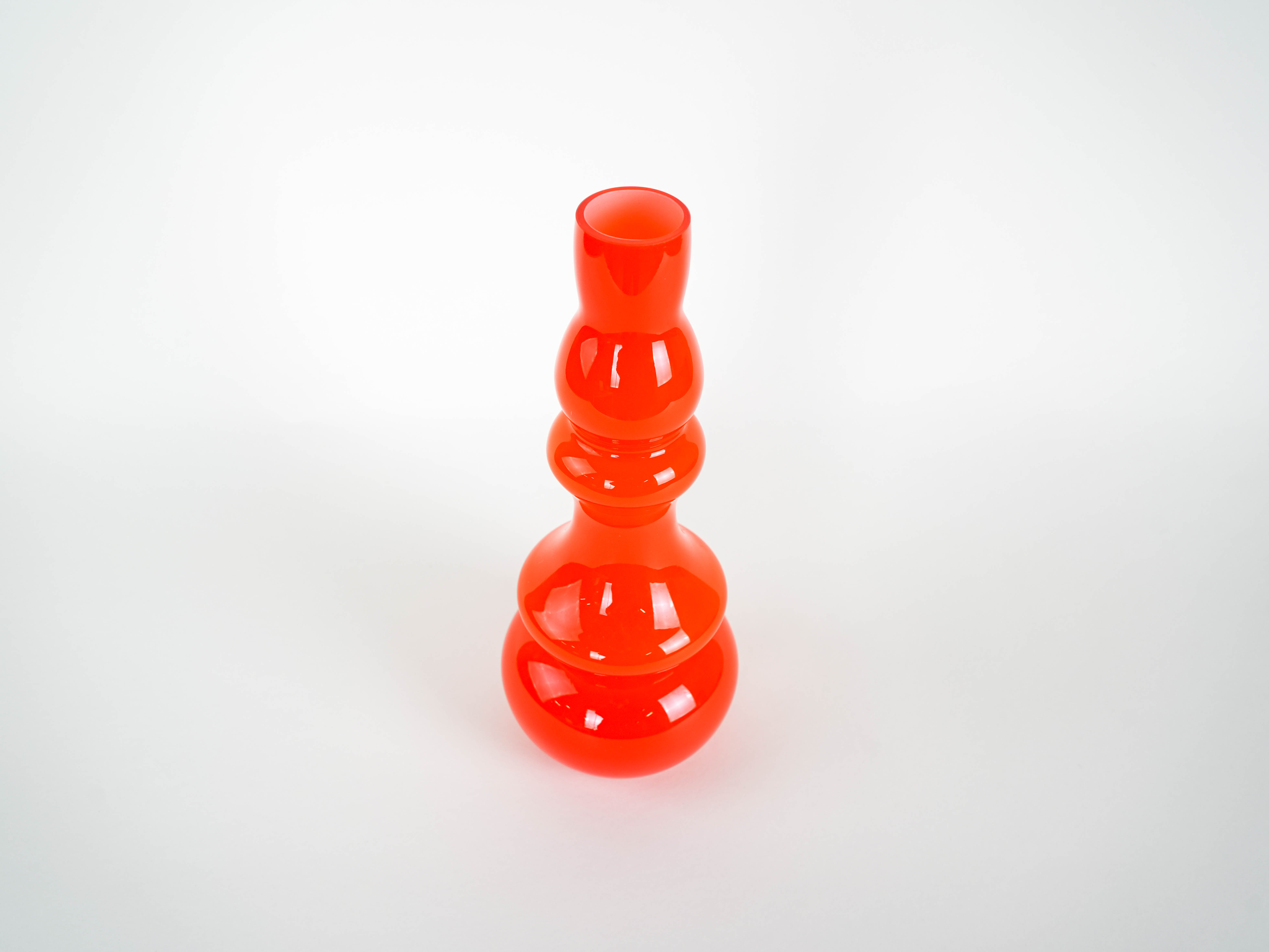 Orange glass vase, Danish design, 1960s, made in Denmark
