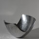 Polished Aluminum Asymmetric Contemporary Deep Bowl, Large