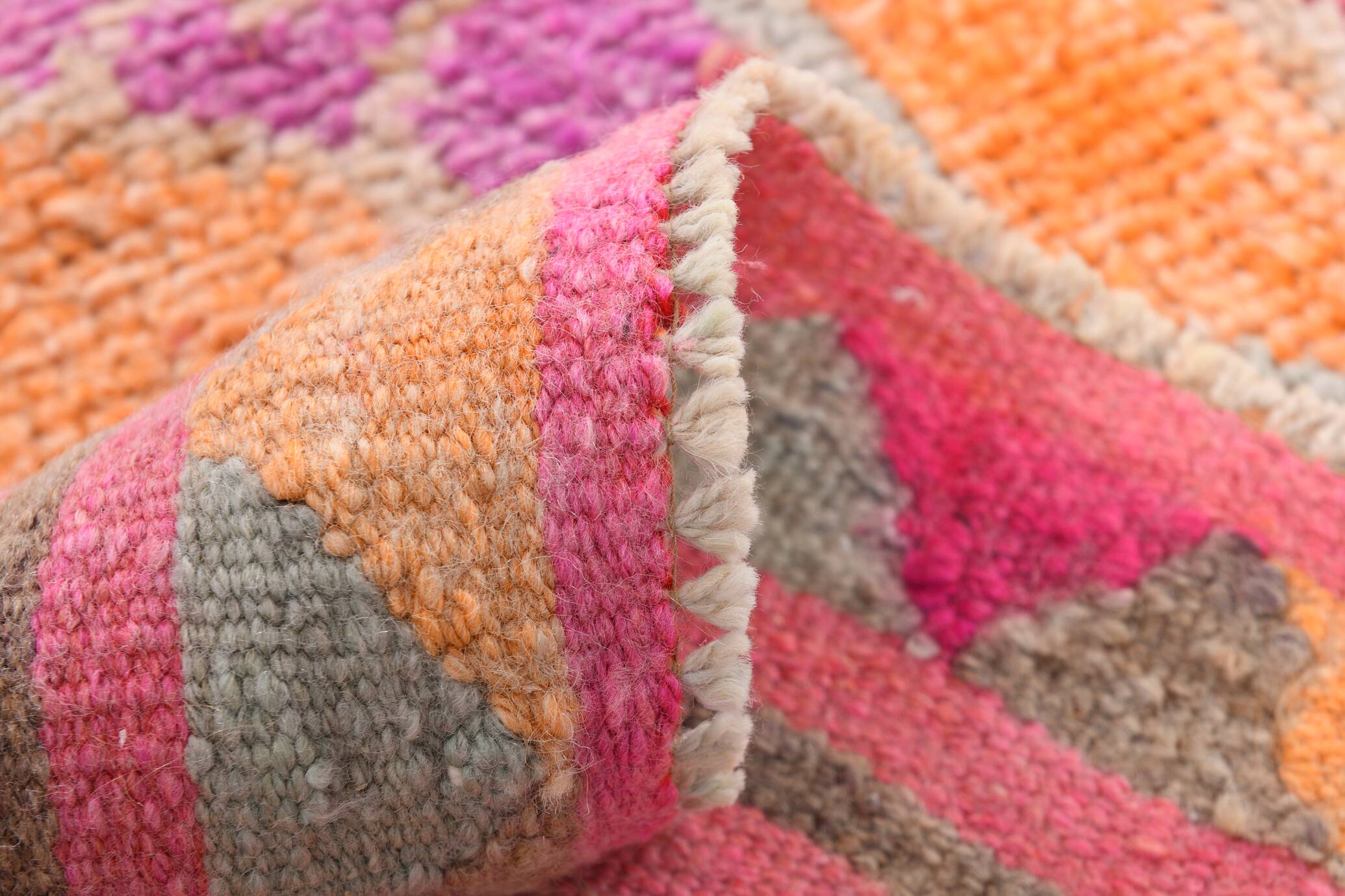 3x12 Fuchisa Pink Turkish Runner,Handmade Wool Vintage Runner Rug,90x359 Cm