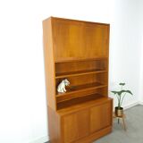 Meuble en teck design danois Poul Hundevad avec compartiments Lp, vintage