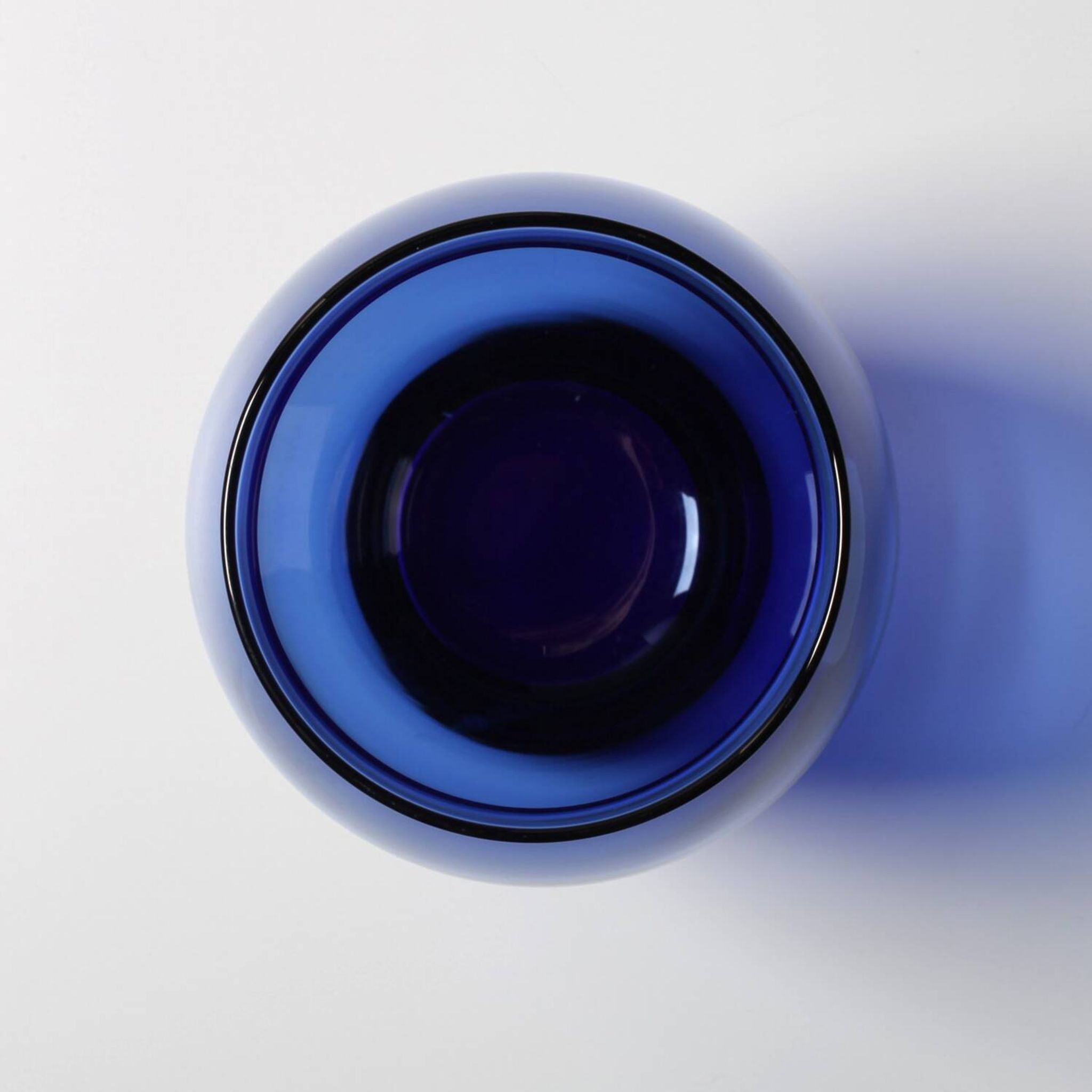 Cobalt Blue Vintage Glass Vase / Mid-century Home Decor / Italy / 1970s