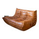 Togo set of 2 of 2-seater, 2 armchairs and ottoman in dubai pine leather