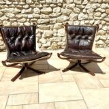 Pair of Scandinavian armchairs, Falcon by Sigurd Ressel, 1970s, produced