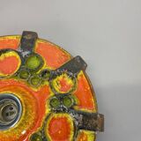 Cubic ceramic 31cm colorful "pop art" fat lava wall light element, germany, 1970