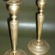 Pair of antique gilded brass candlesticks