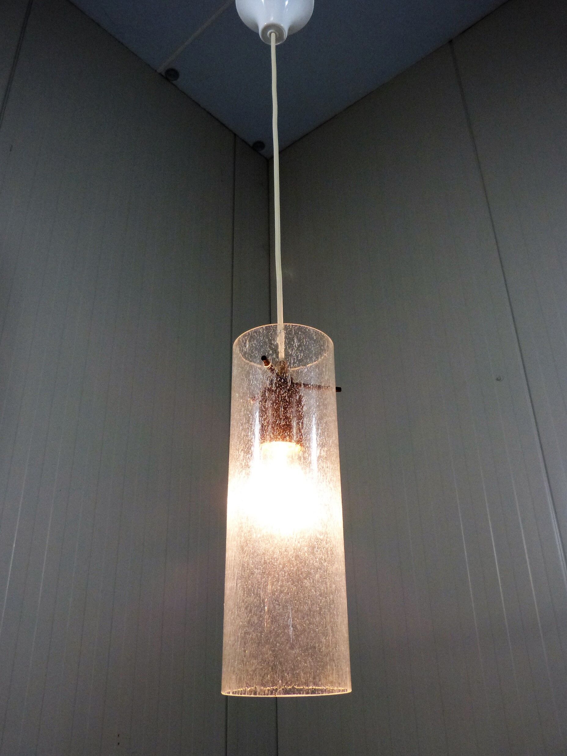 Glass hanging lamp Kaiser Leuchten, 1960’s