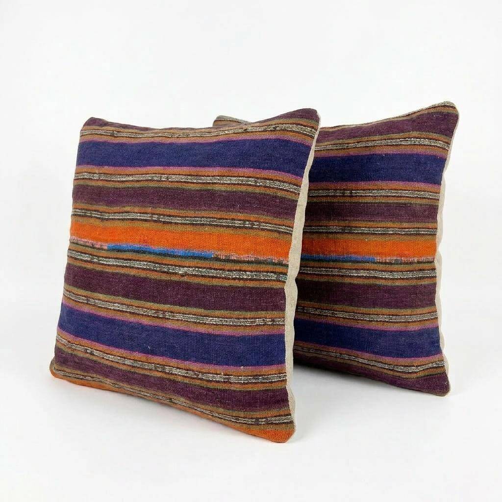 Set of 2 vintage Turkish cushion covers 56x58 cm