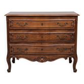 Chest of drawers with 3 drawers - 102x50x82 - ornamental handles and curved legs