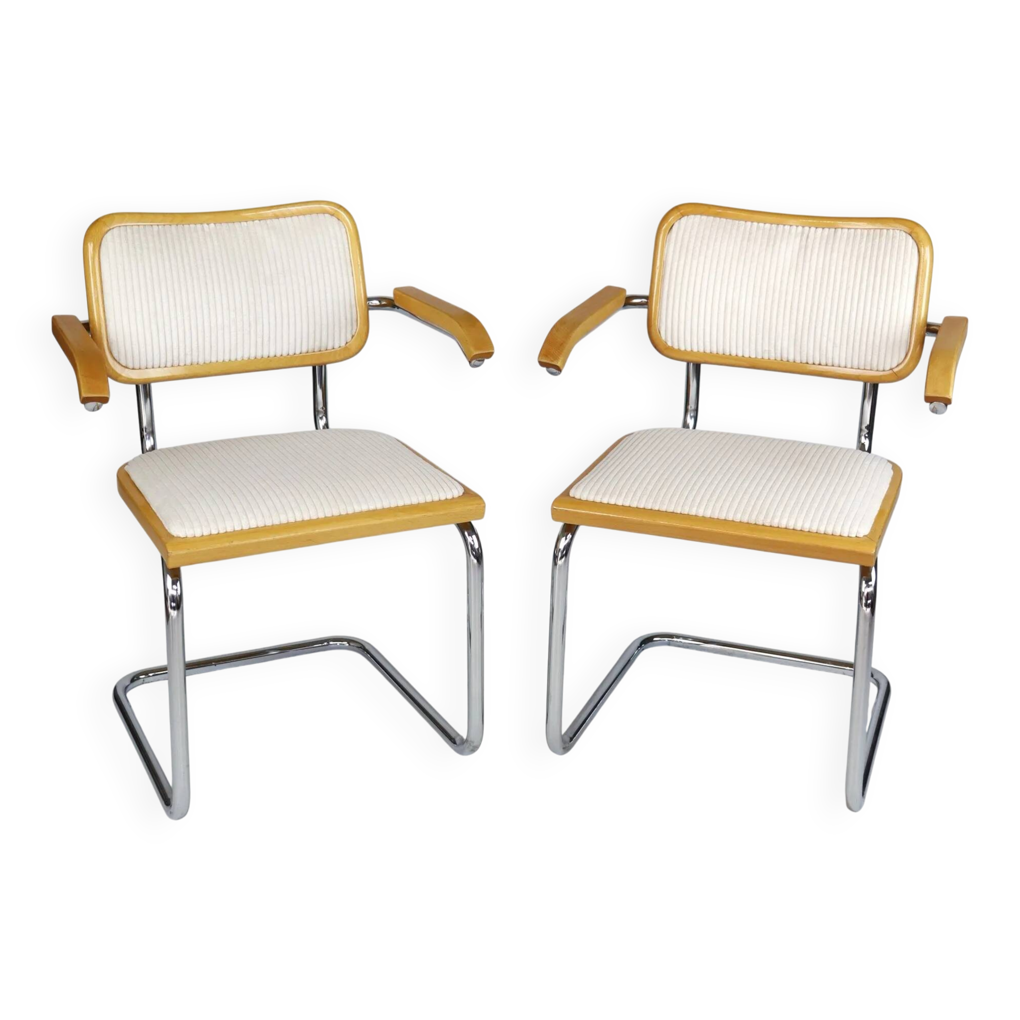 Pair of B64 velvet chairs
