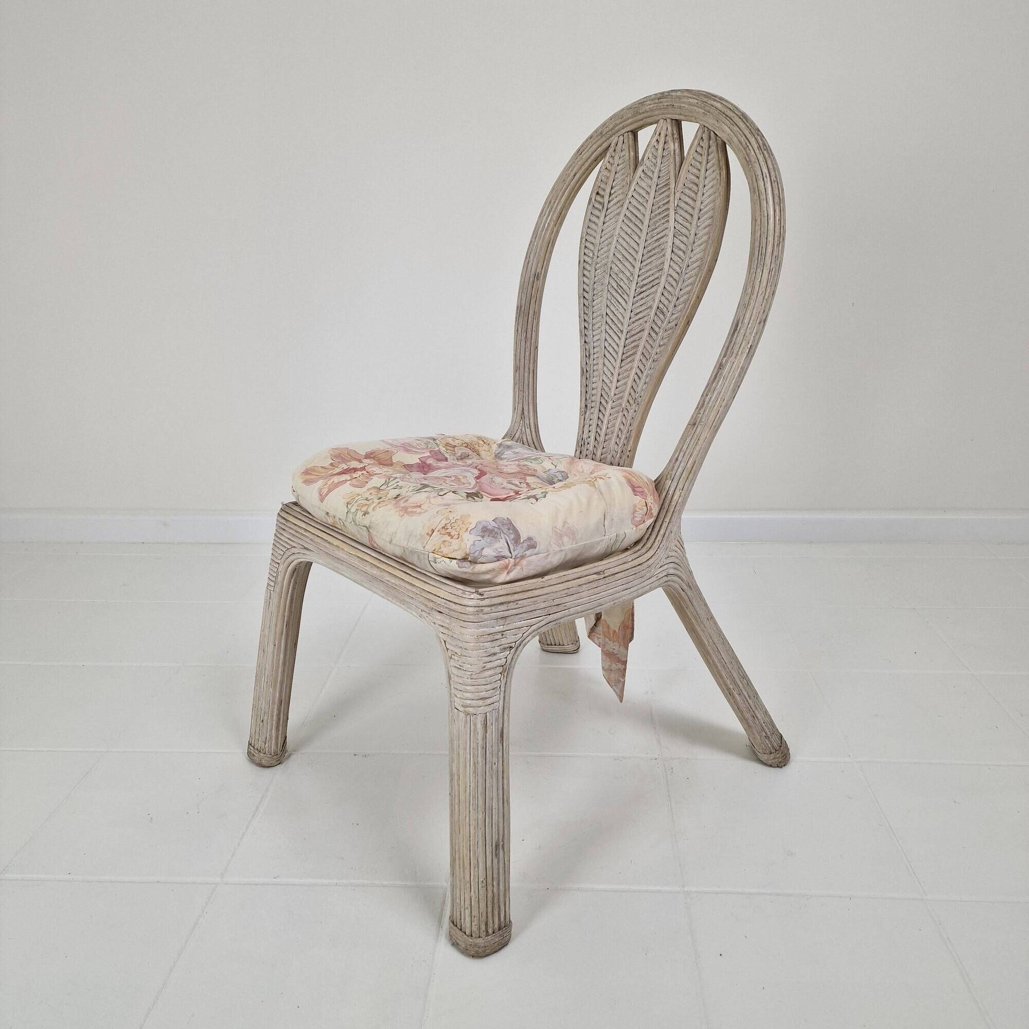 Set of 4 Vintage 'Palm Leaf' Chairs by Vivai del Sud – Hollywood Regency