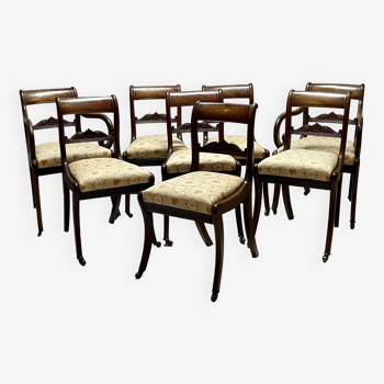 Set of six chairs and two armchairs from the Charles X period