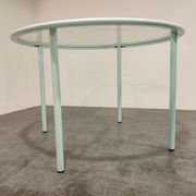 Table à manger en verre rond vintage par Fly line Italie, années 1960