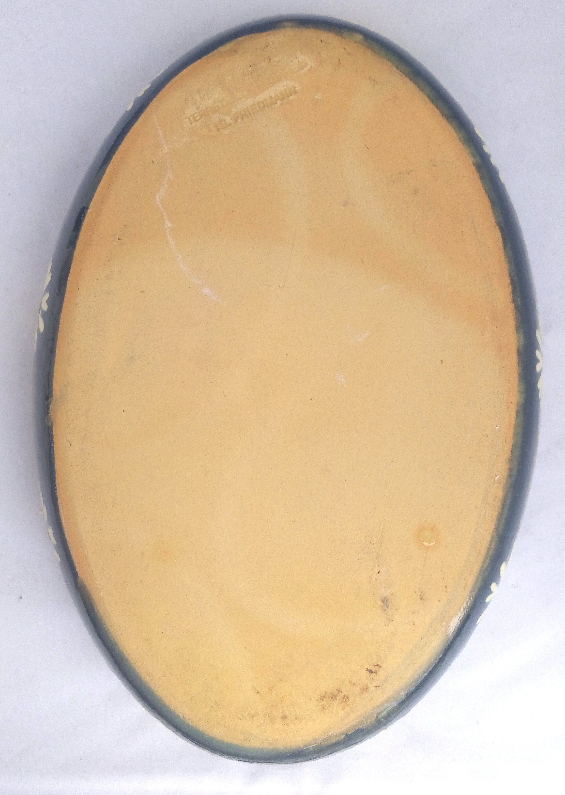 Former Alsatian gratin dish with flowers Terre De Soufflenheim