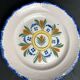 Assiette ancienne faïence de Waly décor végétal XIXème