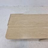Italian Coffee Table in Travertine, 1980s