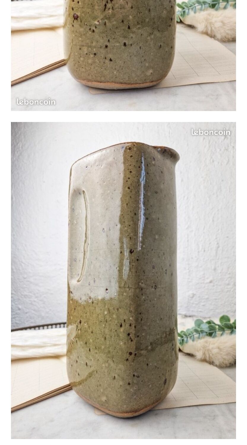 Rectangular-shaped sandstone pitcher, 70s