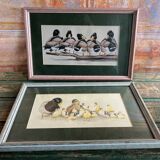 Set of 2 decorative duck wall posters ideal for children's rooms