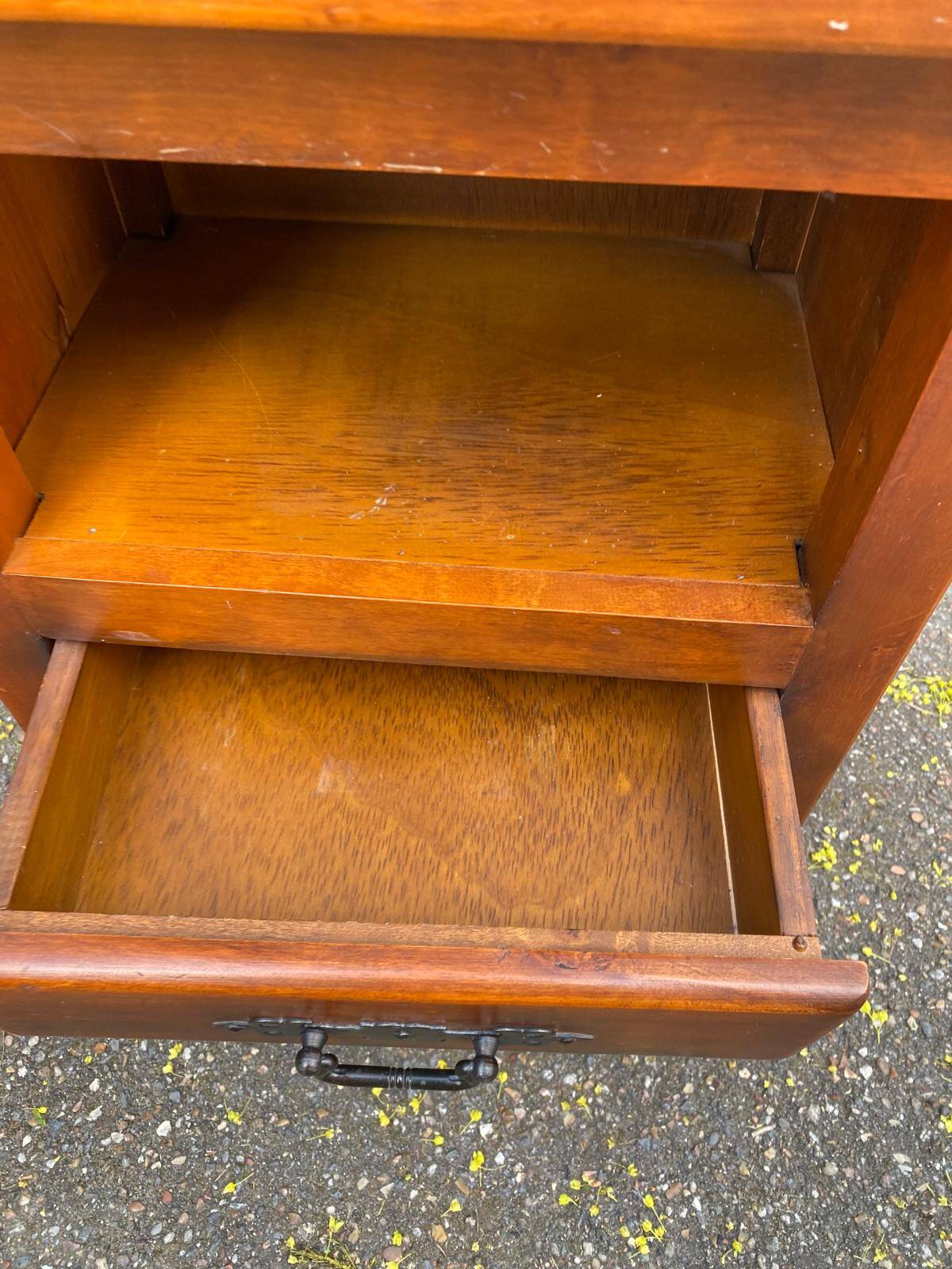 Louis XIV bedside table in solid wood with 2 drawers.