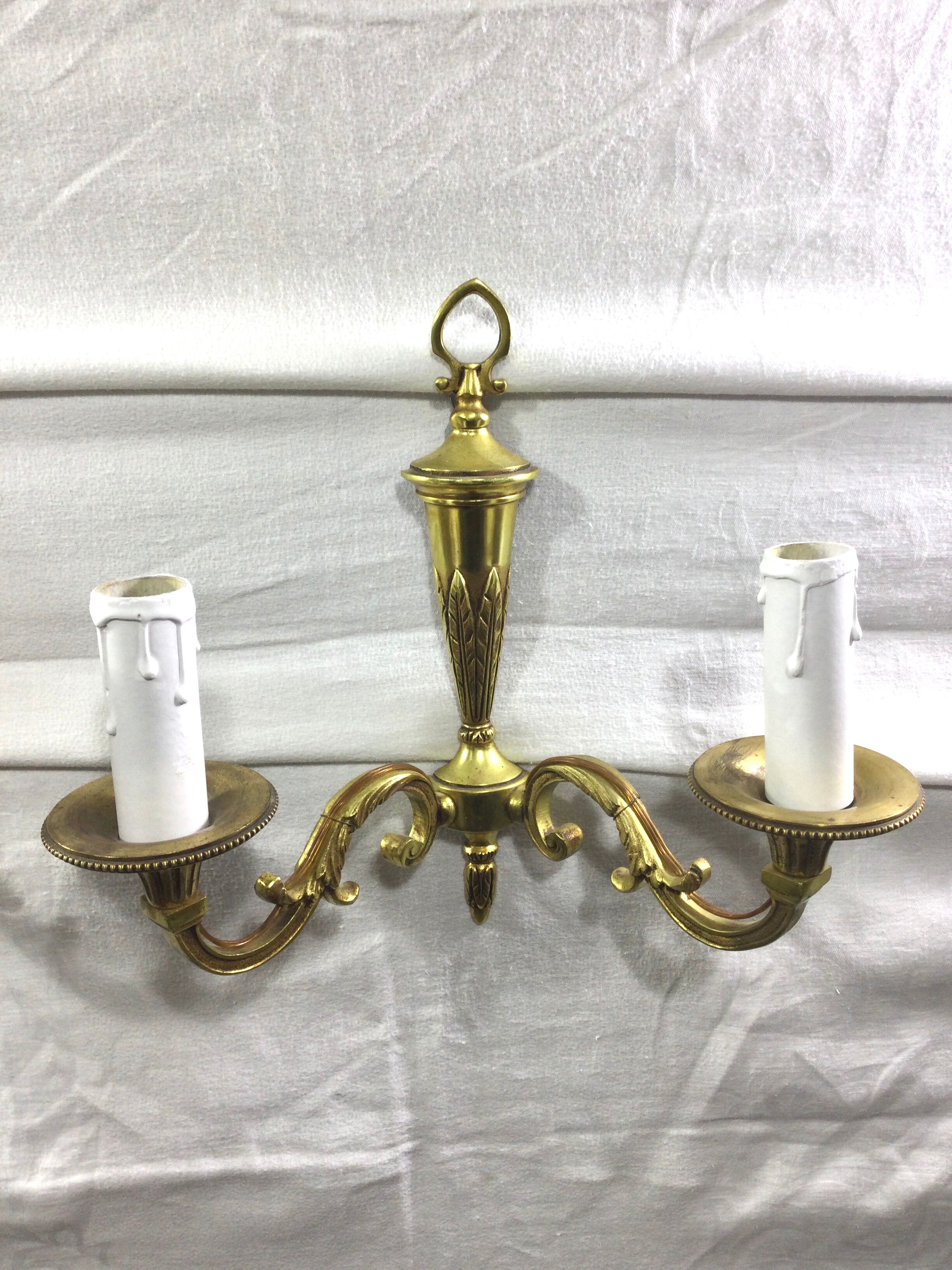 Pair of bronze wall lamps 2 lights