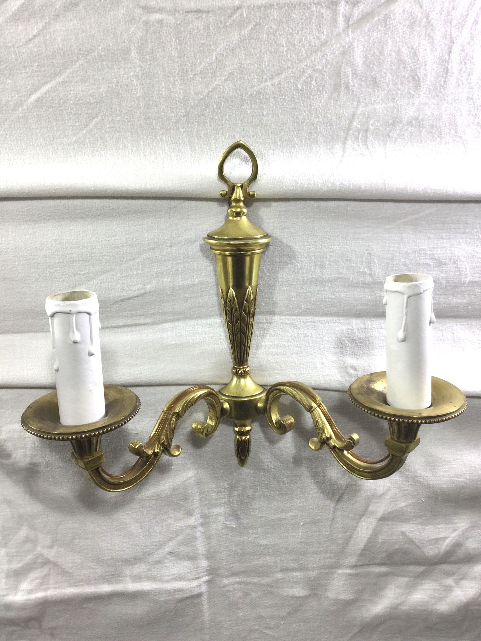 Pair of bronze wall lamps 2 lights