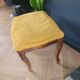 Antique wooden and velvet ottoman stool
