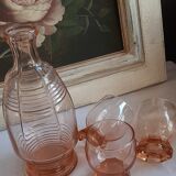 Carafe tray and 3 glasses set