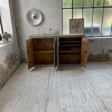 Factory blue patinated workshop furniture