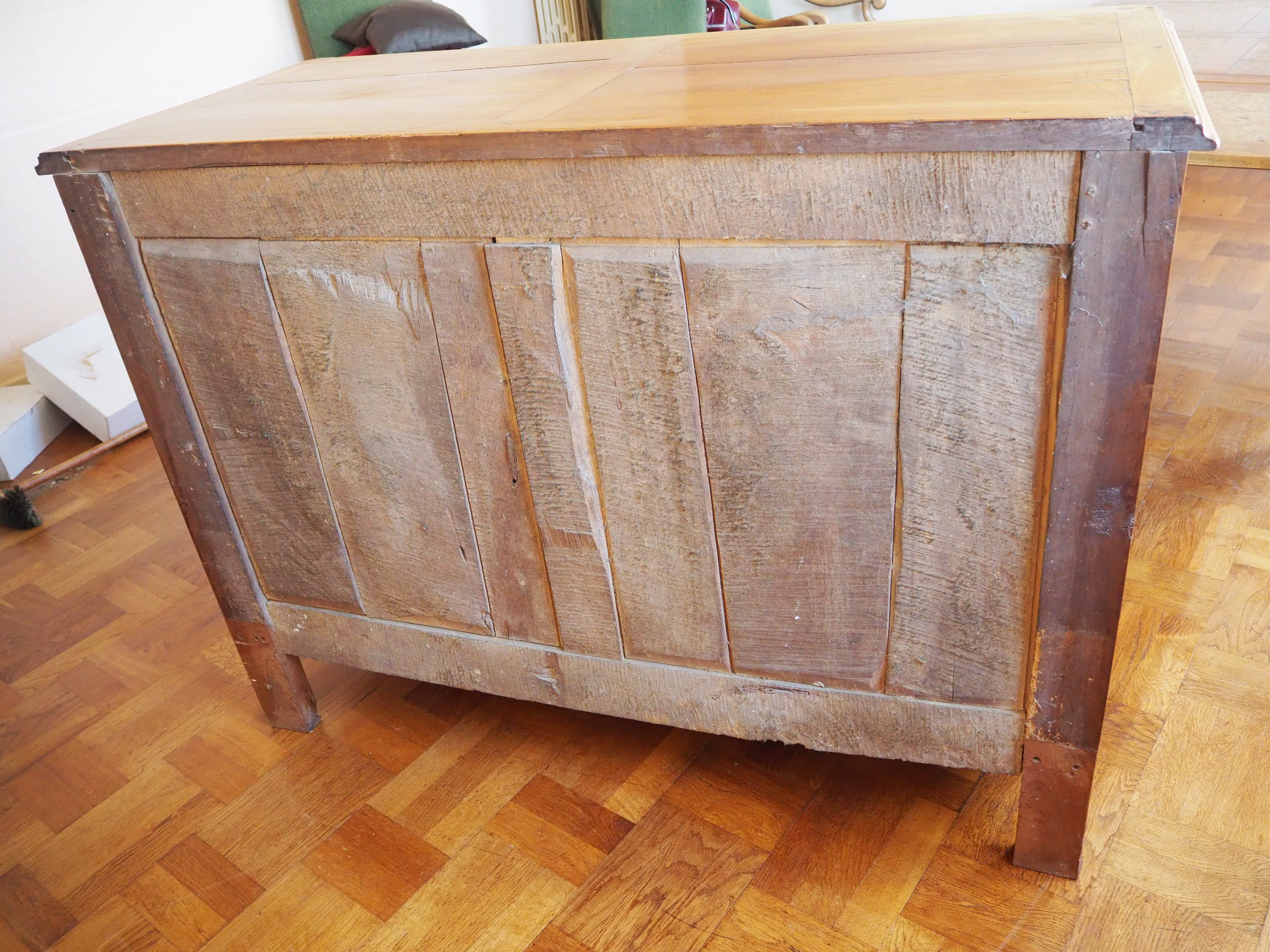 Old Louis XV low buffet in solid wood, cherry