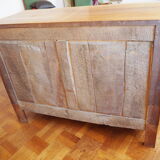 Old Louis XV low buffet in solid wood, cherry