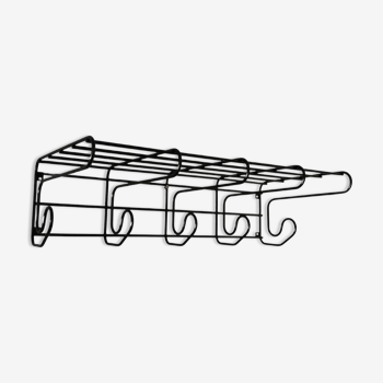 Ikea vintage pop frän black metal coat hanger with shelf 1980s