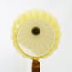 Art deco modernist wooden table lamp globe in yellow glass