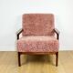 Wooden vintage brown armchair pink long hair proj. Z. Bączyk - 2 pieces available