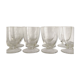 Set of 8 antique water glasses engraved on stand
