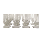 Set of 8 antique water glasses engraved on stand