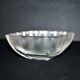 Lalique glass ashtray bowl with frosted finish, engraved with wave design, signed Lalique.
