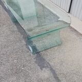 Vintage curved glass coffee table